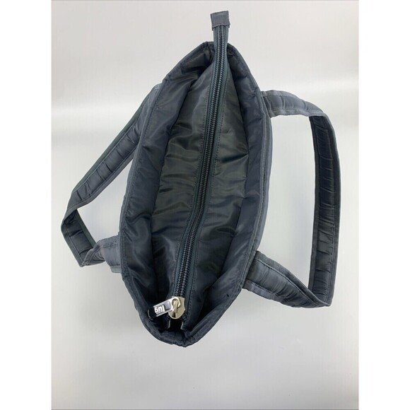 Lug Taxicab Tote Bag Gray Quilted Purse Zip Travel Pockets Large Purse Bag - Picture 9 of 16